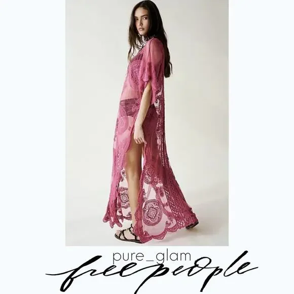 Free People kaftan lace all tous sheer - Picture 4 of 4